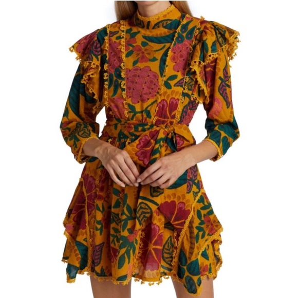 FARM Rio Dresses & Skirts - NWT FARM Rio Cotton Ruffle Mini Dress Size S